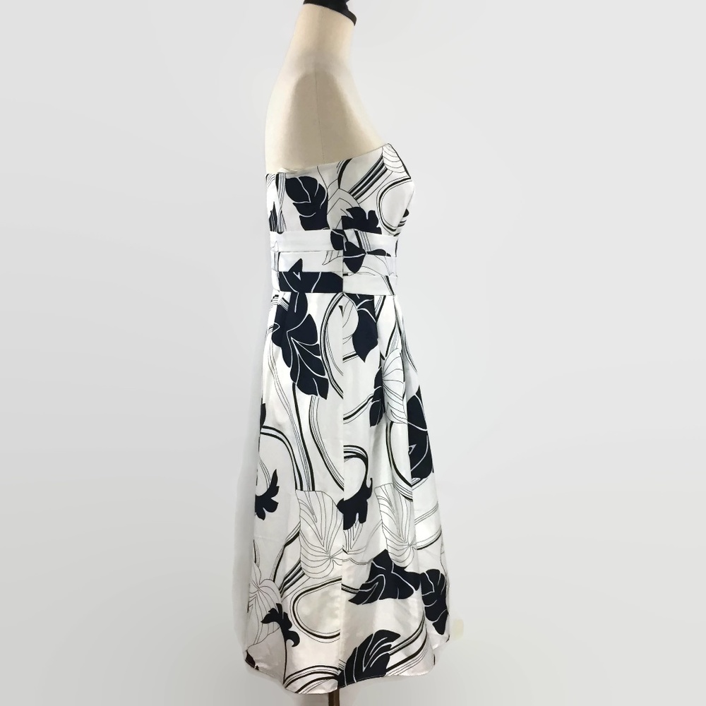 Ann Taylor Blue/White Tropical Print Silk Dress - Picture 5 of 8